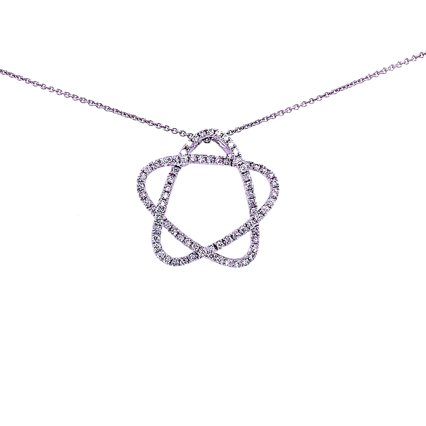 White Gold Star Shaped Diamond Pendant Gardiner Brothers