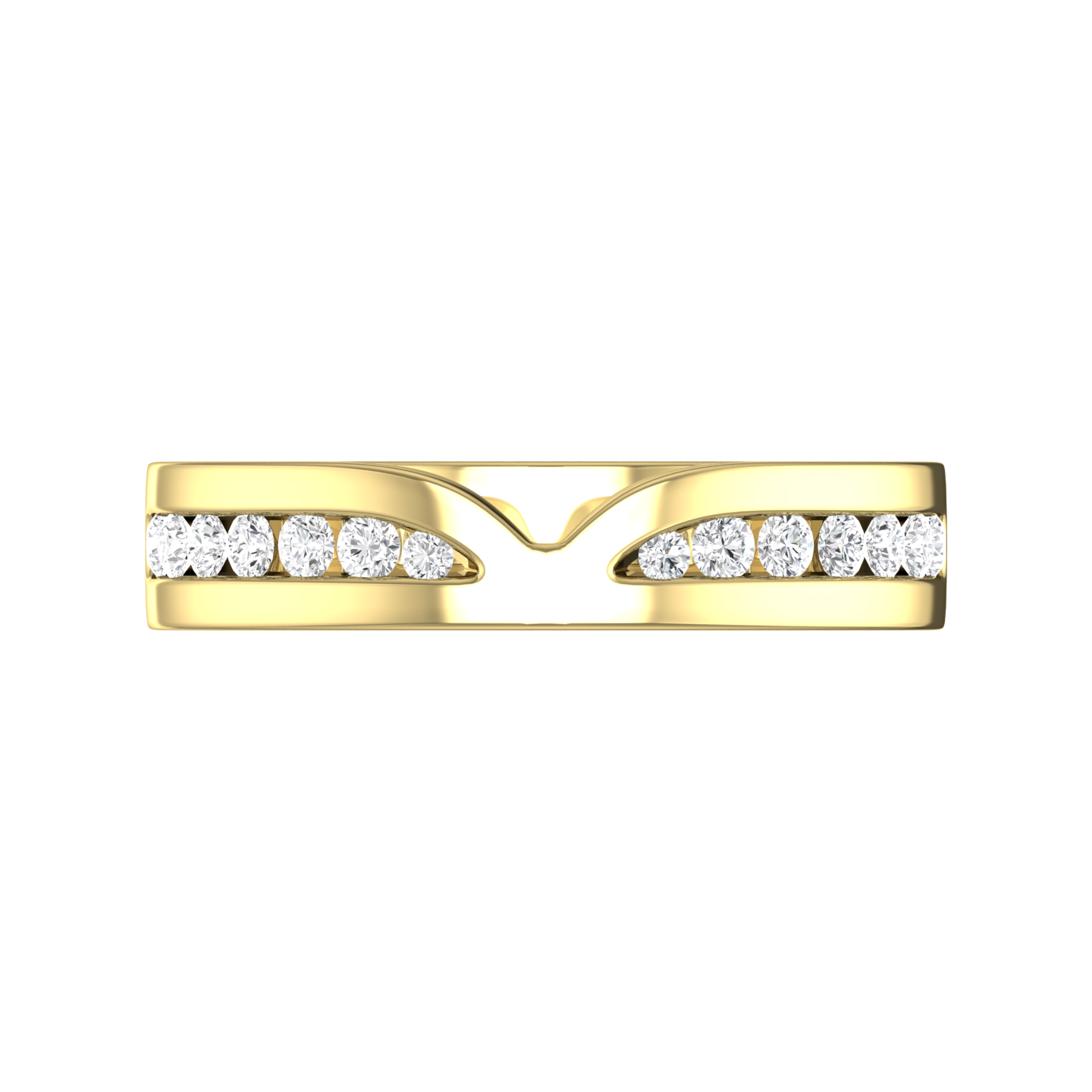 Round Brilliant Cut, Half Bow Tie Diamond Wedding Band gardiner-brothers