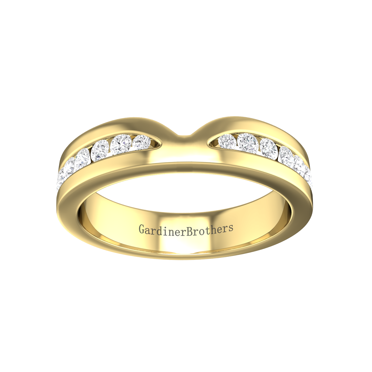 Round Brilliant Cut, Half Bow Tie Diamond Wedding Band gardiner-brothers