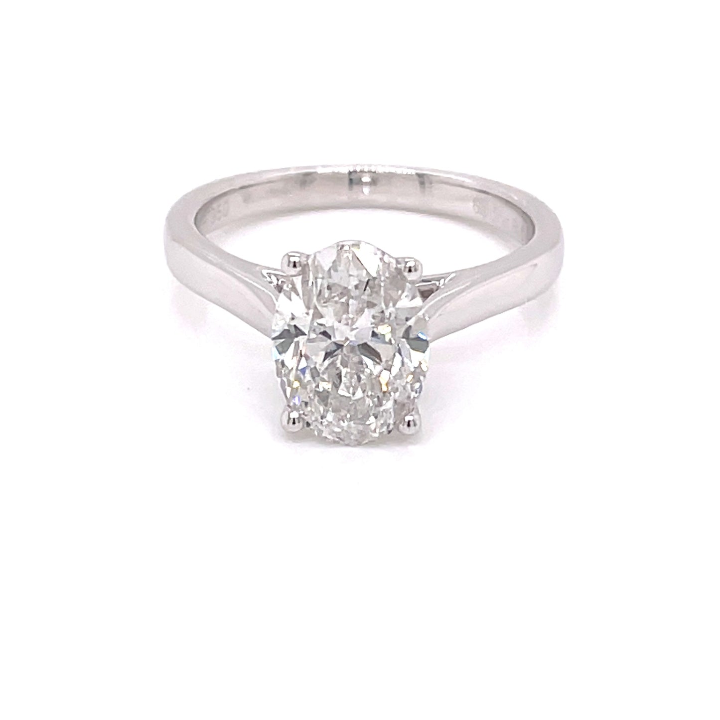 Platinum Oval Shaped Diamond Solitaire Ring - 2.00cts Gardiner Brothers