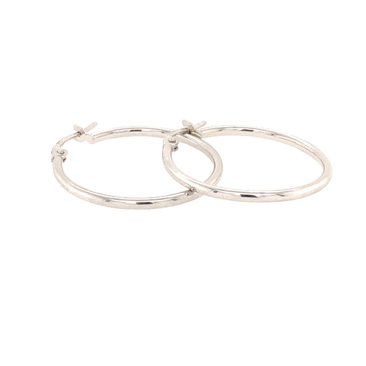 White Gold Hoop Earrings  Gardiner Brothers