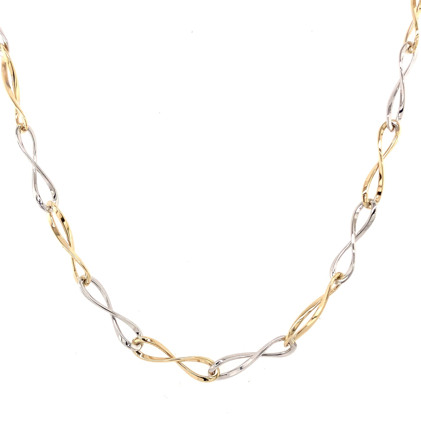 Yellow and White Gold Figure of 8 Necklet Gardiner Brothers