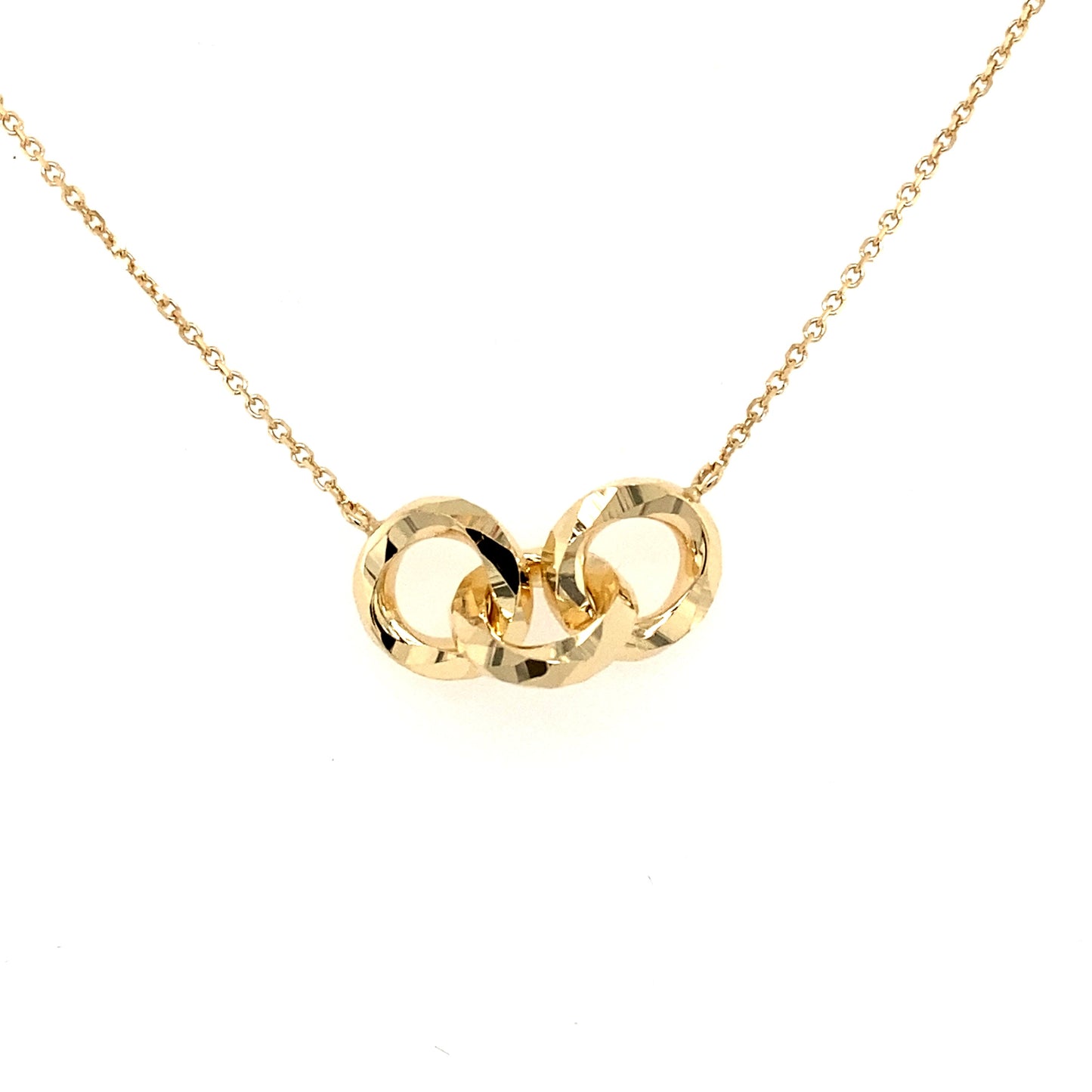 Yellow Gold 3 interlocked Circles Pendant Gardiner Brothers