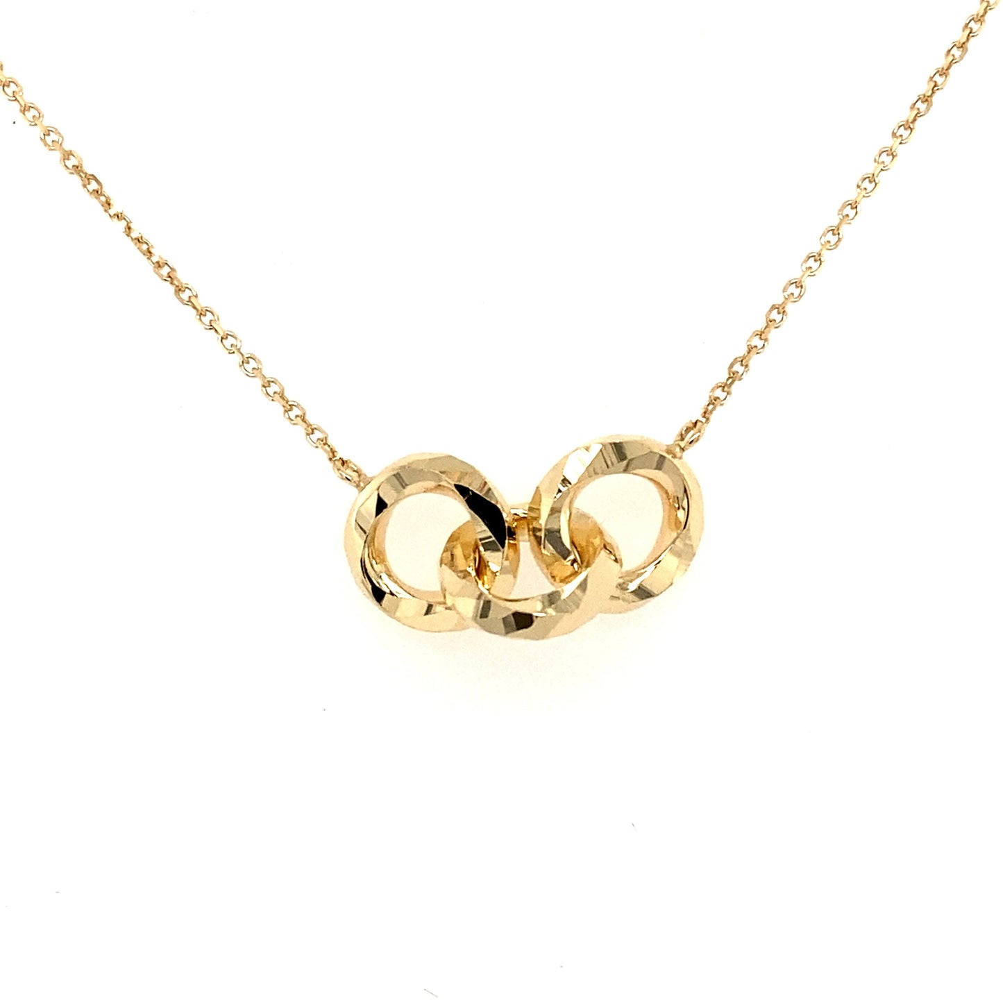 Yellow Gold 3 interlocked Circles Pendant Gardiner Brothers