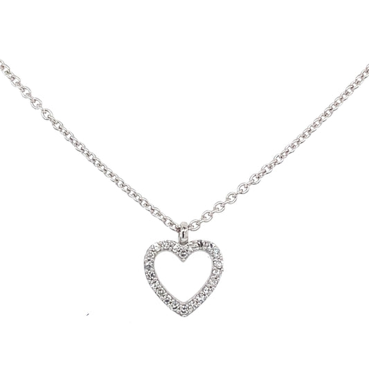 White Gold Diamond Heart Pendant  Gardiner Brothers