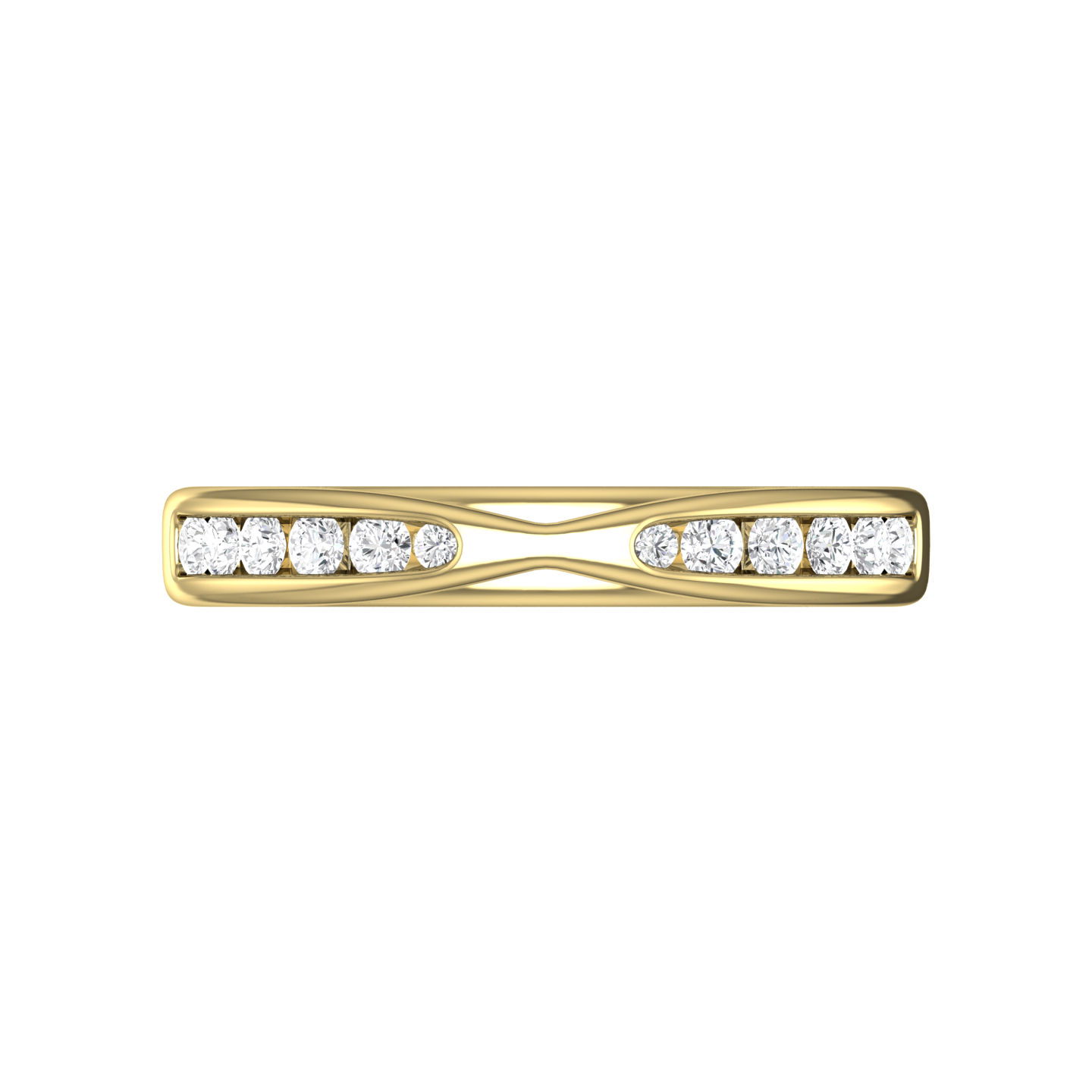 Round Brilliant cut, Bow Tie Shaped Diamond Wedding Band gardiner-brothers