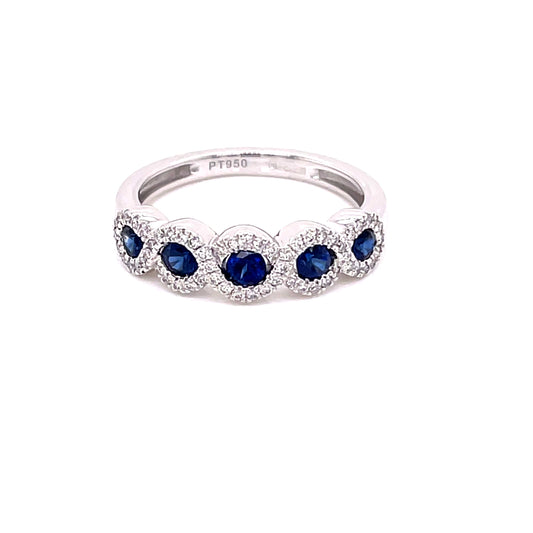 Sapphire and Diamond Halo Style Dress Ring  Gardiner Brothers