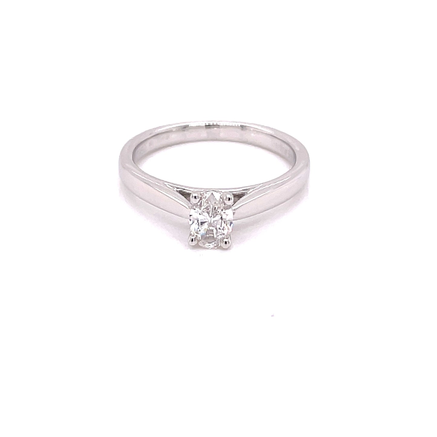 Platinum Oval Shaped Diamond Solitaire Ring - 0.40cts Gardiner Brothers