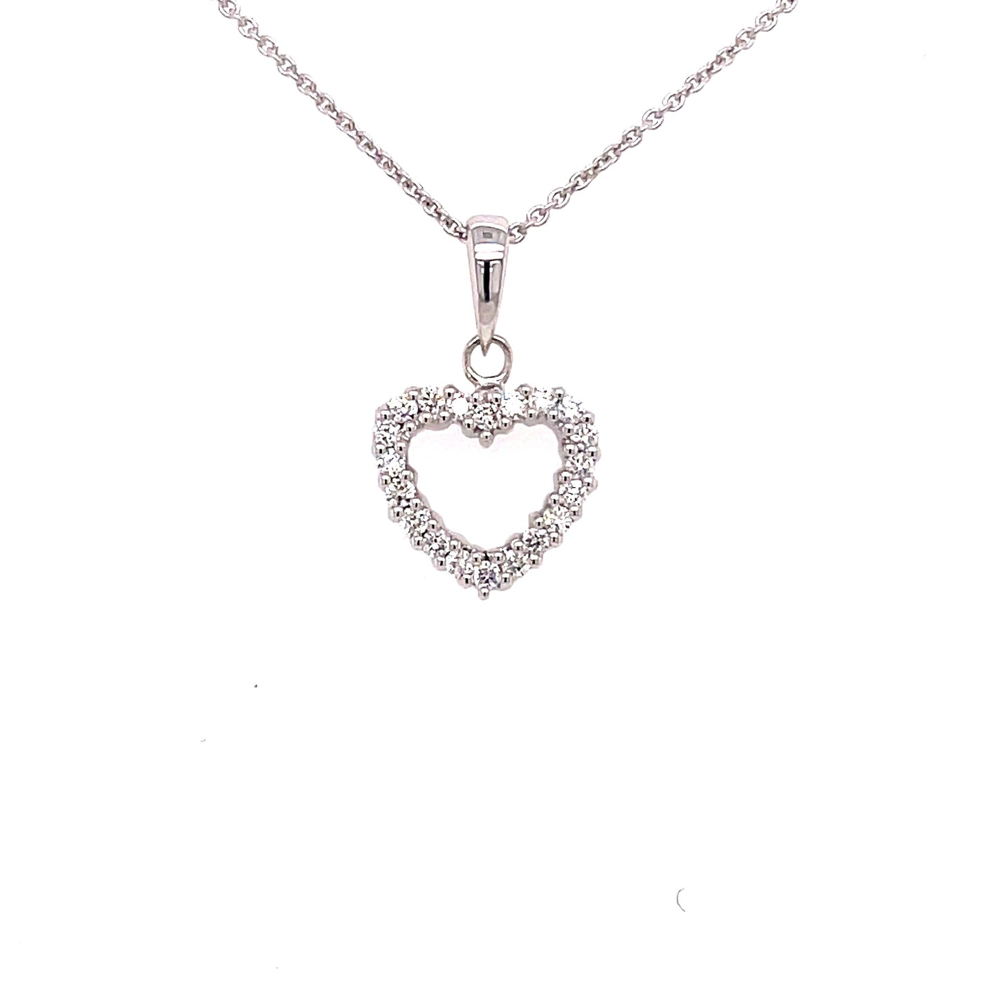 White Gold Heart Shaped Diamond Pendant Gardiner Brothers
