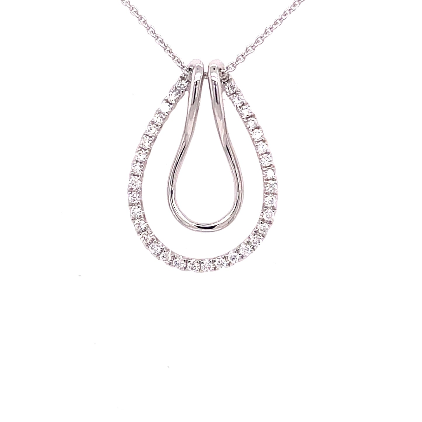 White Gold Fancy Style Diamond Pendant Gardiner Brothers