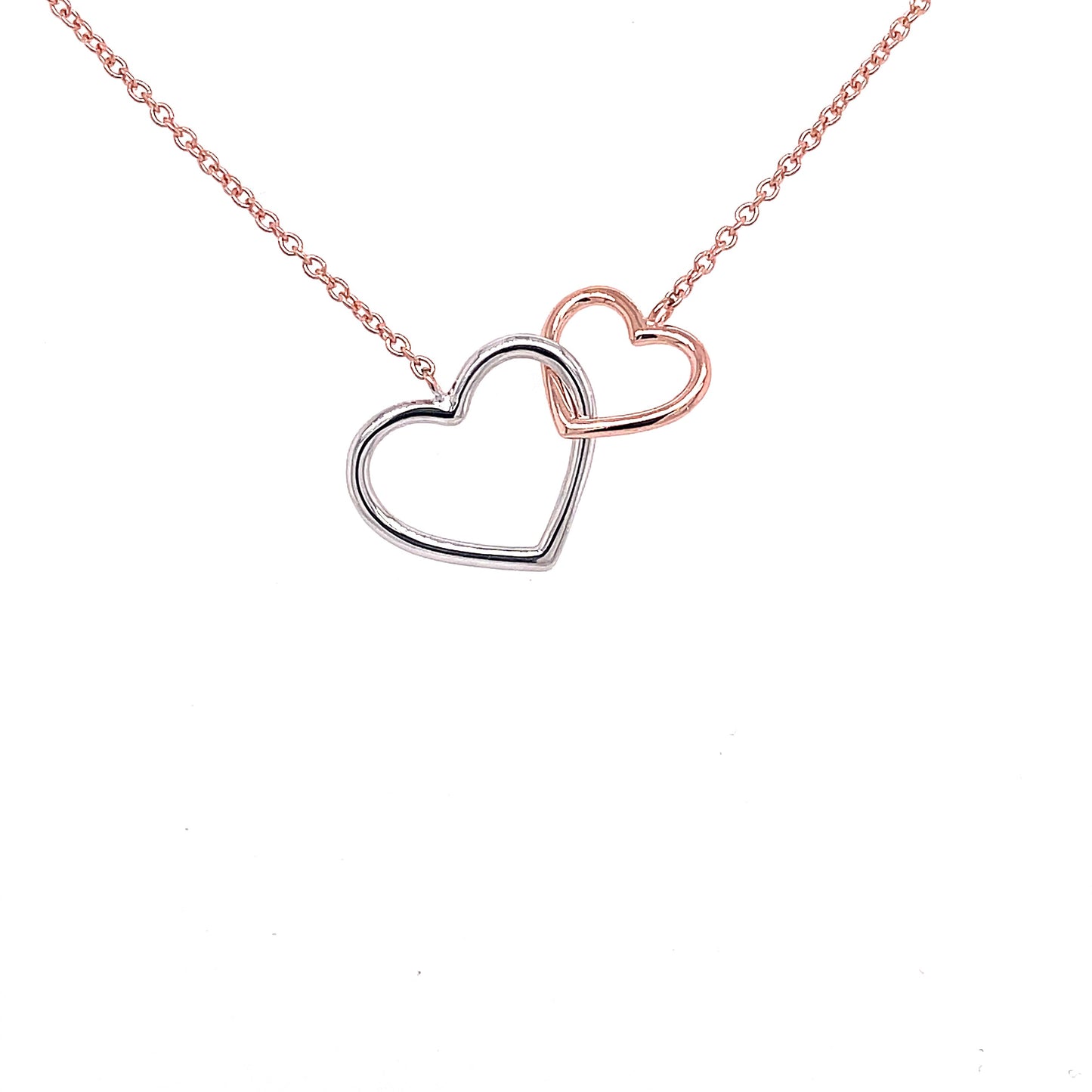 Rose and White Gold Interlocking Hearts Gardiner Brothers