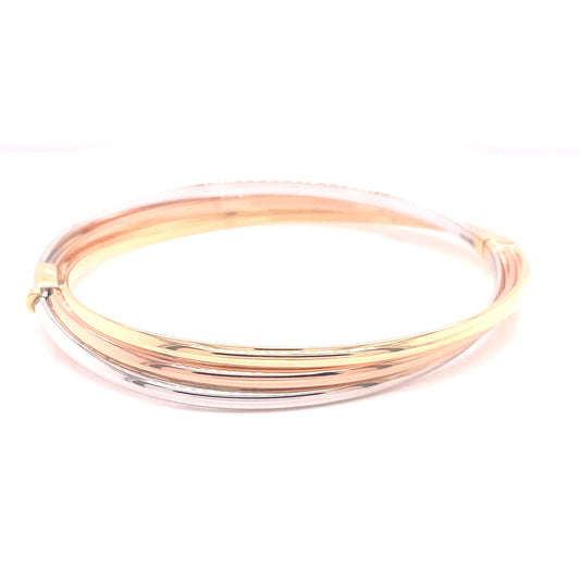 3 Colour Gold Russian Style Bangle  Gardiner Brothers