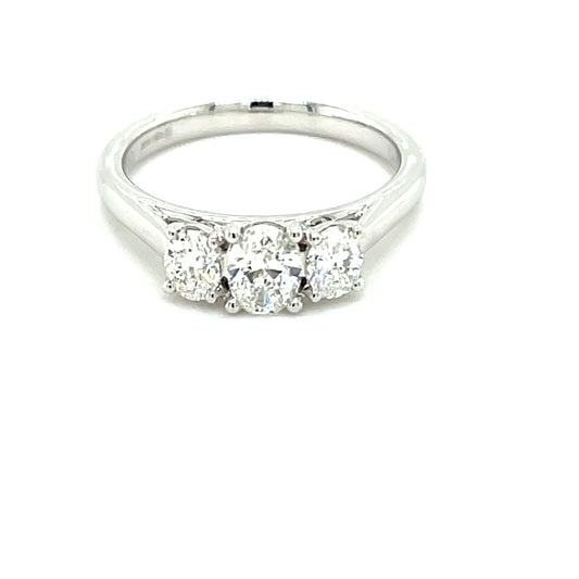 Oval Shaped Diamond 3 Stone Ring - 0.82cts  Gardiner Brothers