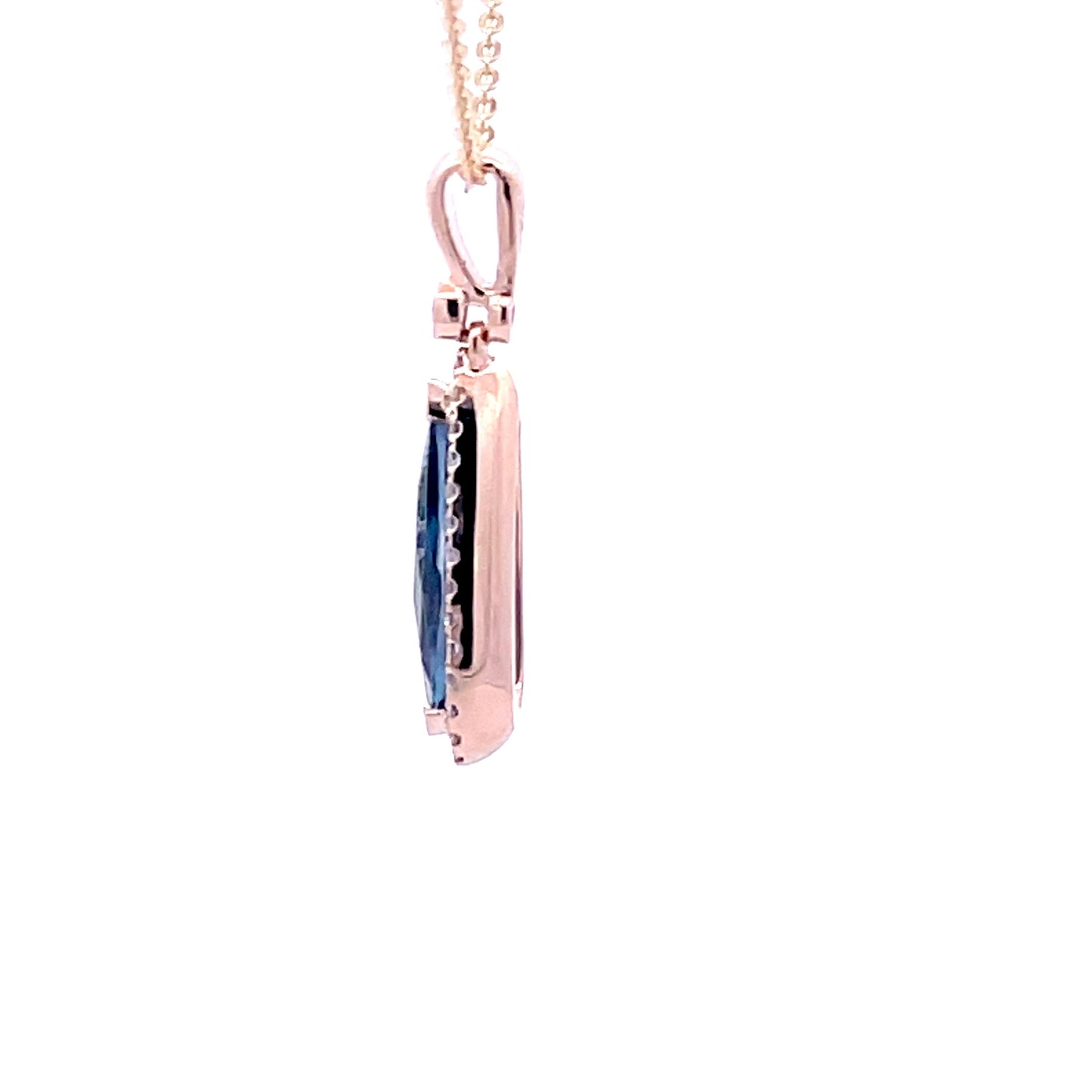 Yellow Gold Diamond & London Blue Topaz Pendant Gardiner Brothers