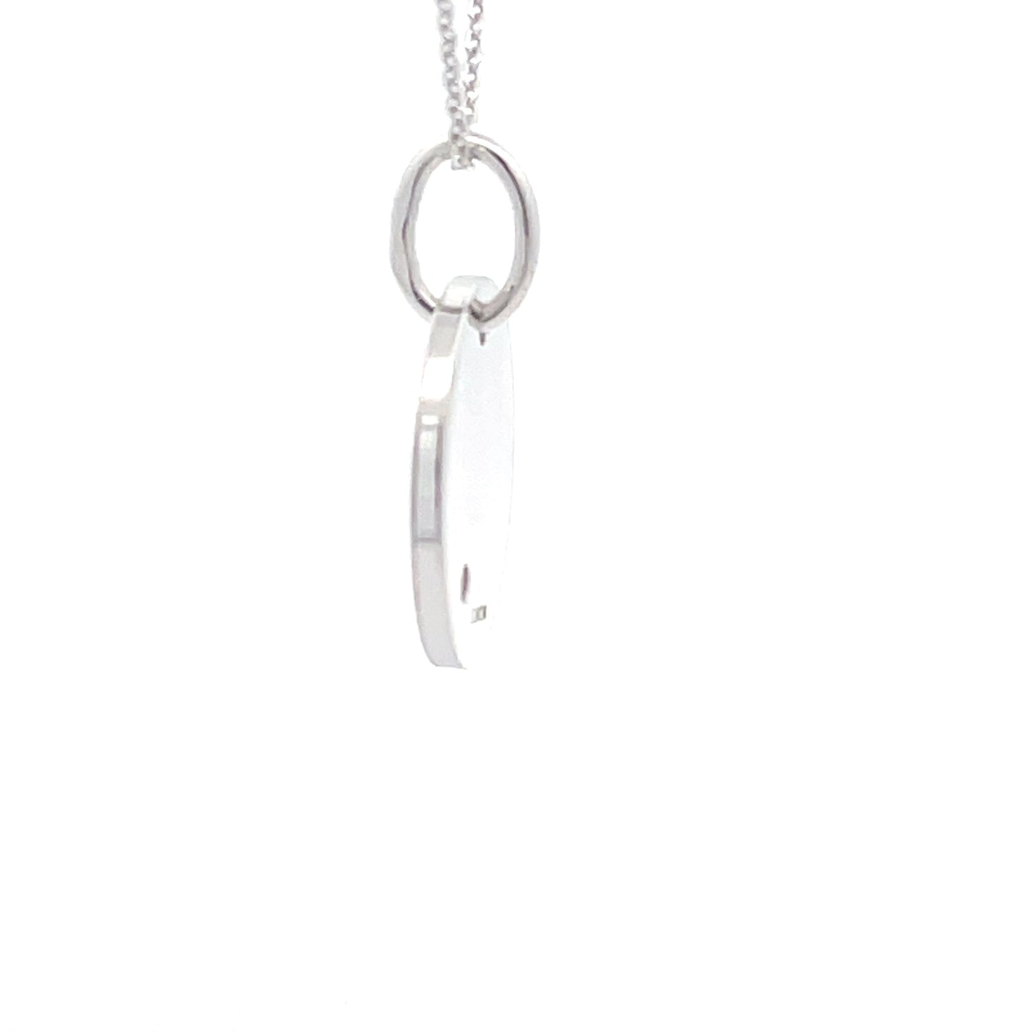 White Gold Round Disc Set With a Round Brilliant Cut Diamond Gardiner Brothers