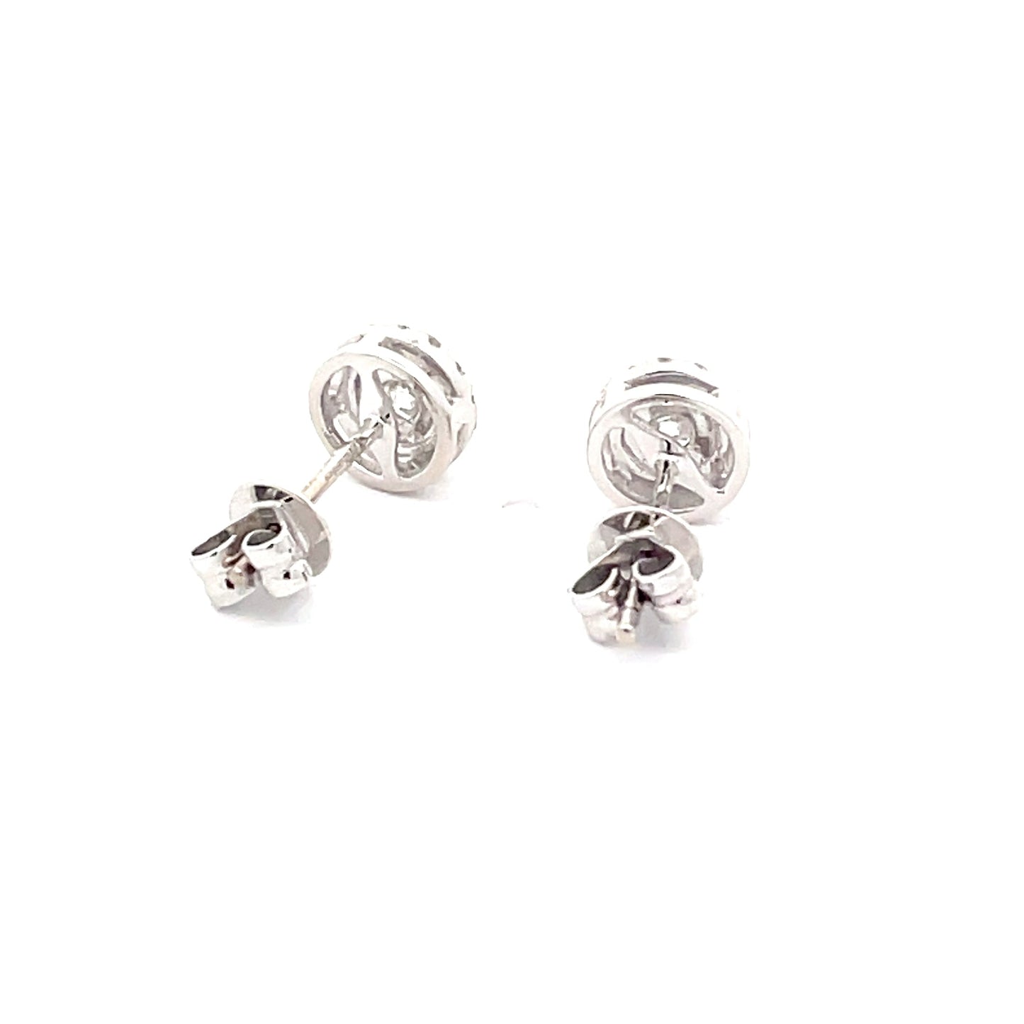 Round Brilliant Cut Diamond Halo Style Earrings Gardiner Brothers