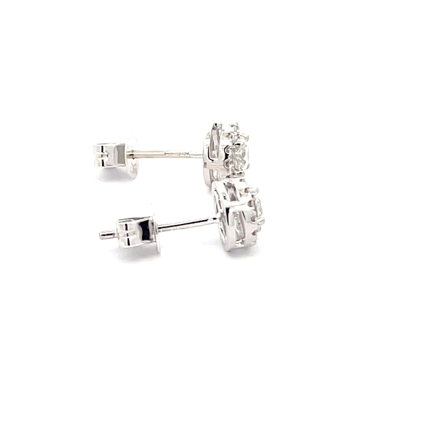 Round Brilliant Cut Diamond Halo Style Earrings Gardiner Brothers