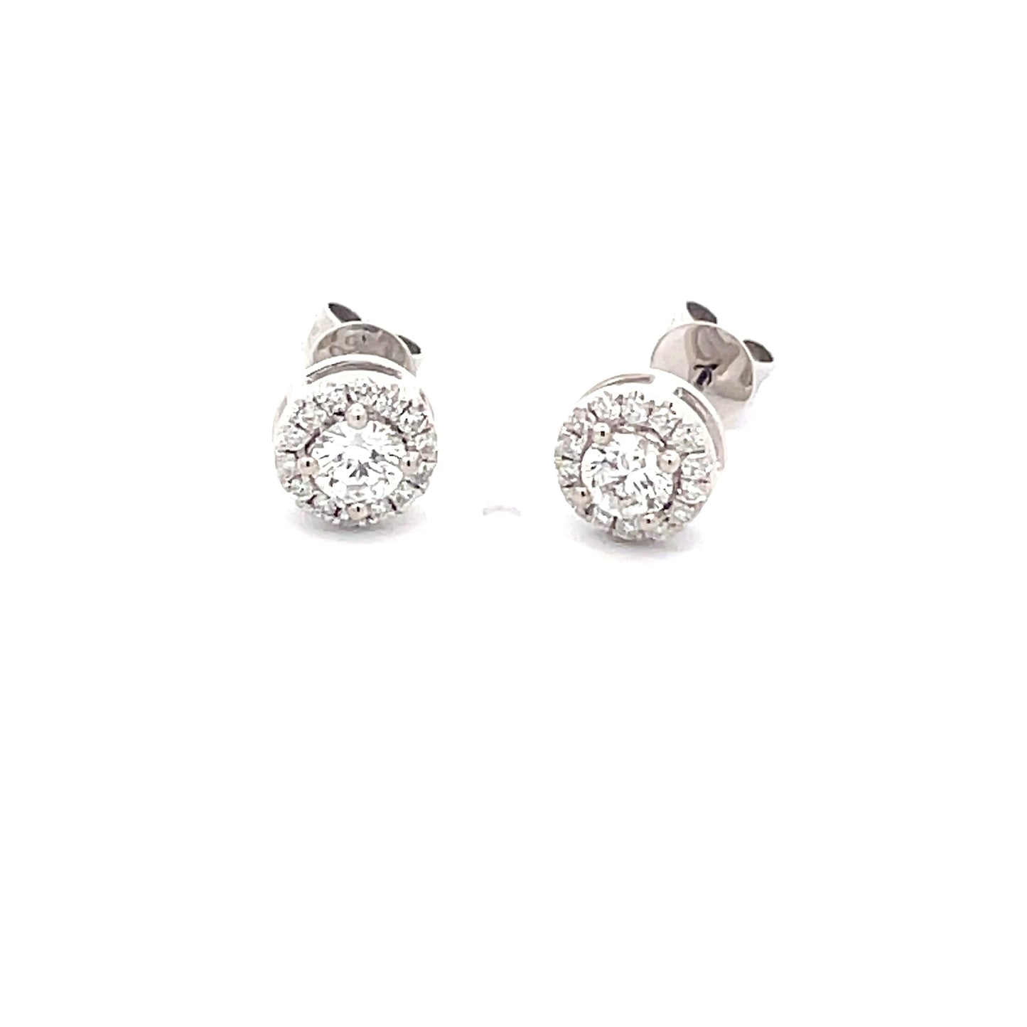 Round Brilliant Cut Diamond Halo Style Earrings Gardiner Brothers