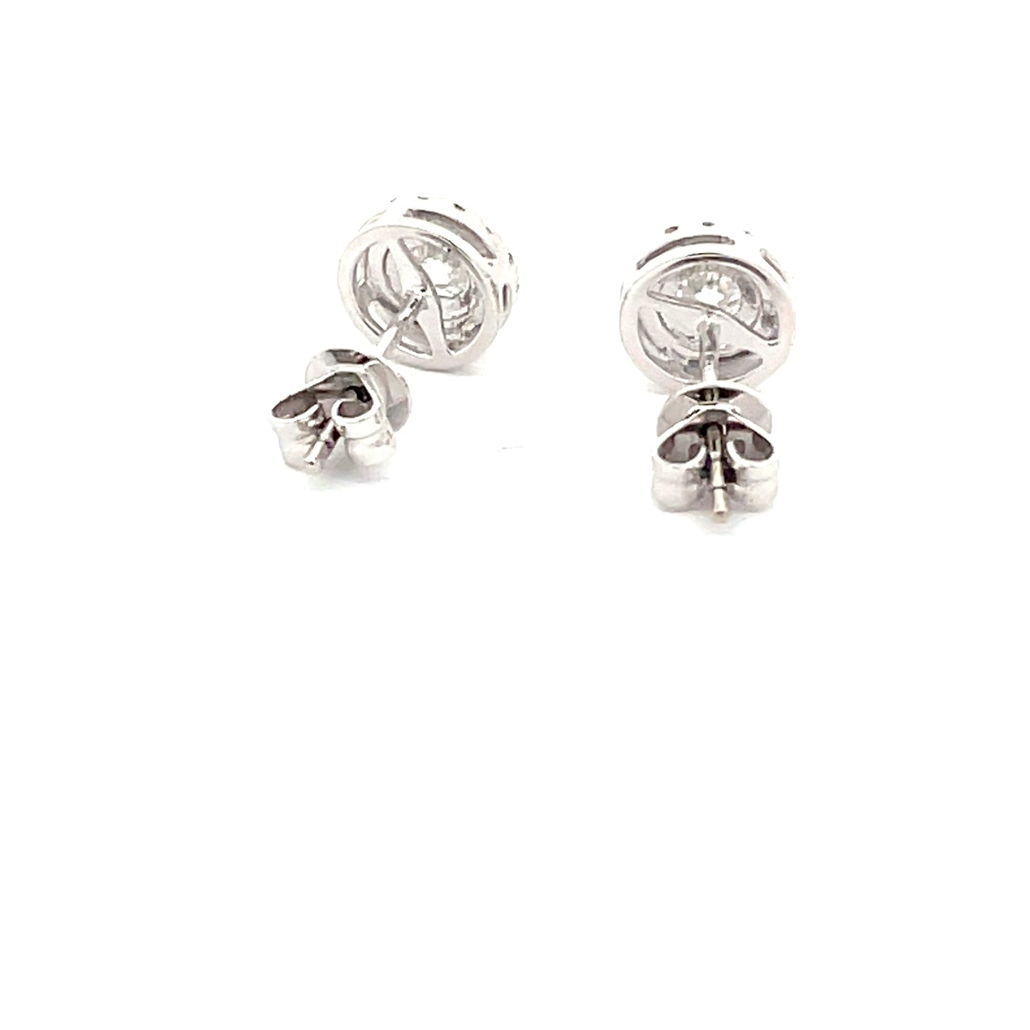 Round Brilliant Cut Diamond Halo Style Earrings Gardiner Brothers