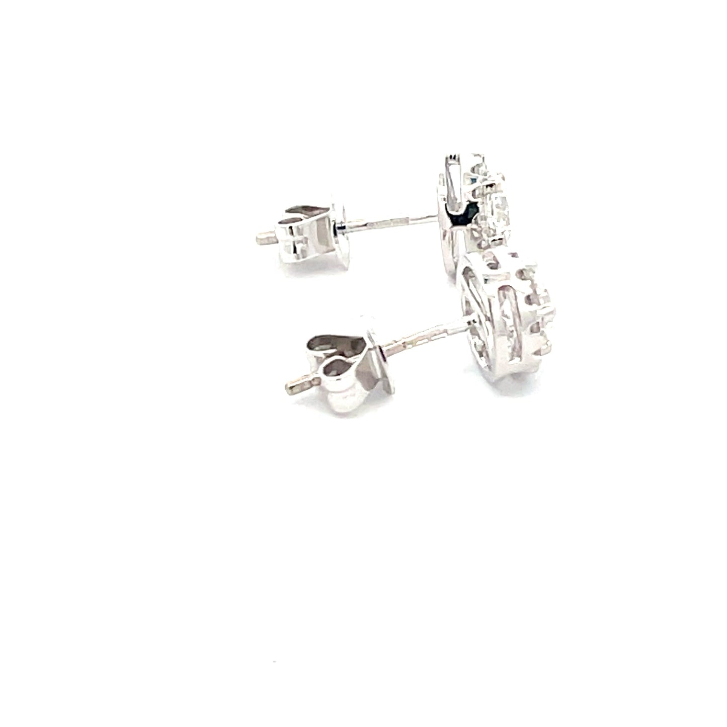 Round Brilliant Cut Diamond Halo Style Earrings Gardiner Brothers