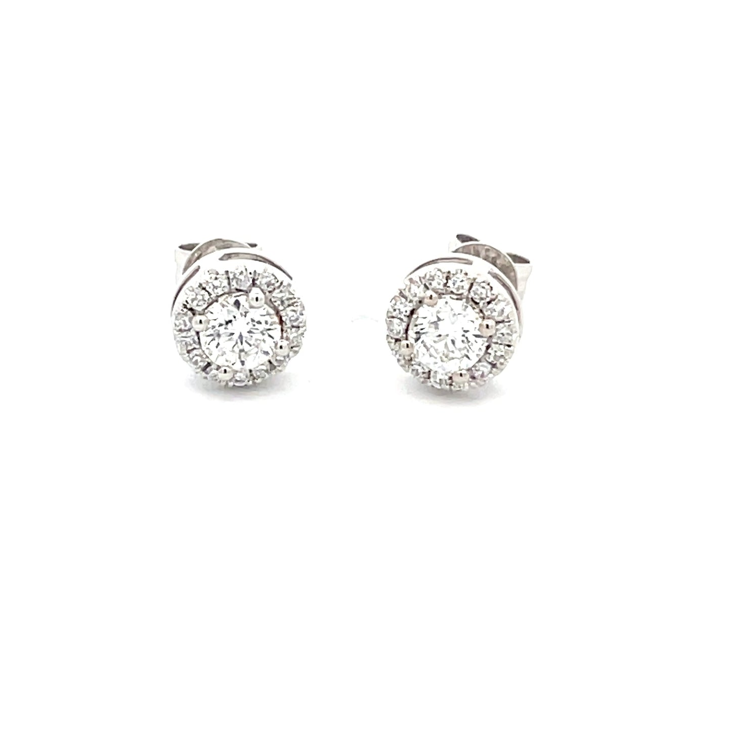 Round Brilliant Cut Diamond Halo Style Earrings Gardiner Brothers