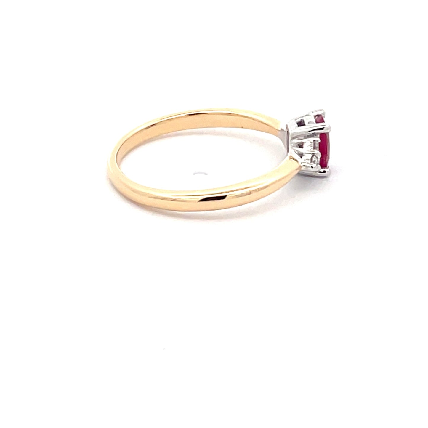 Ruby and Round brilliant Cut Diamond Cluster Ring Gardiner Brothers