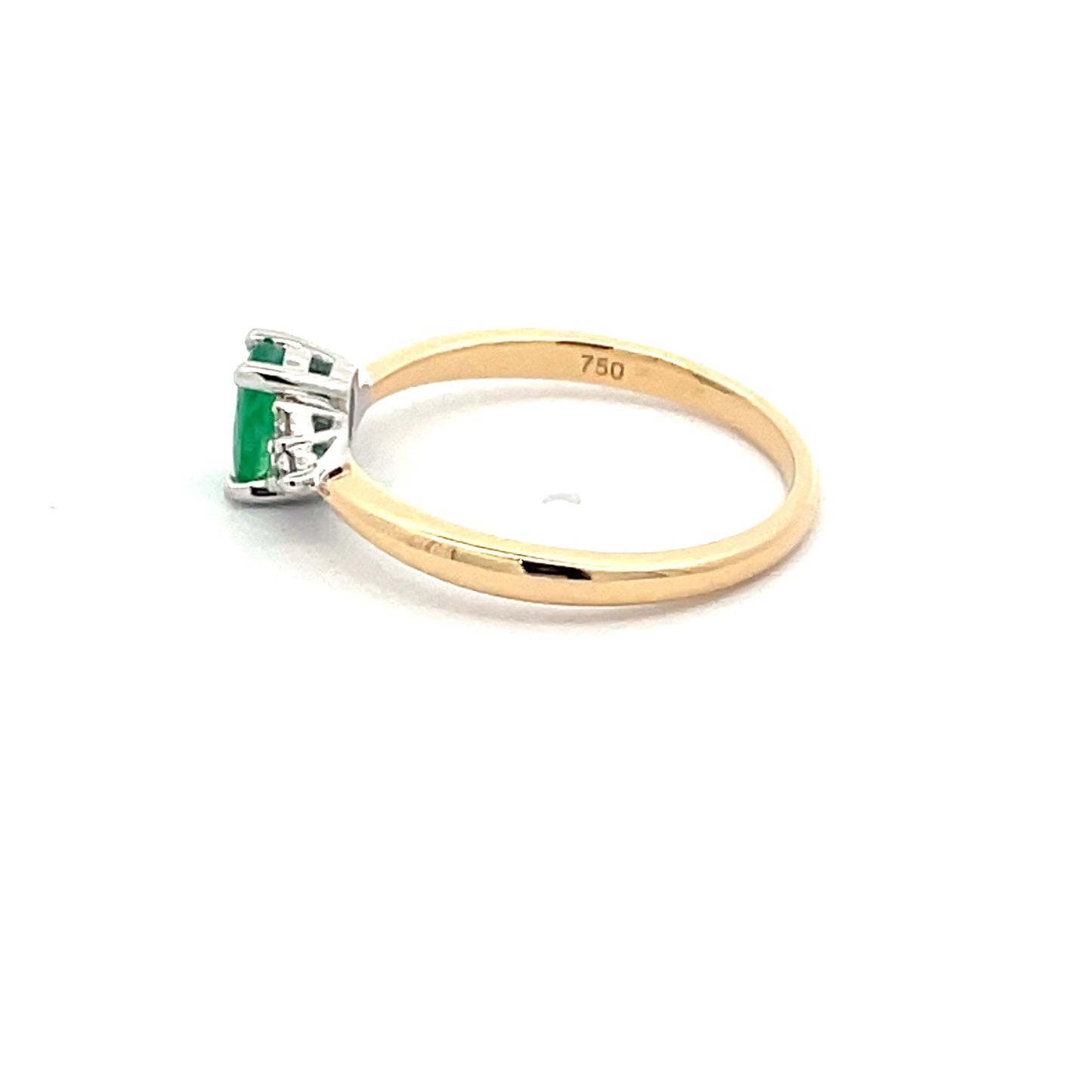 Emerald and Round brilliant Cut Diamond Ring Gardiner Brothers