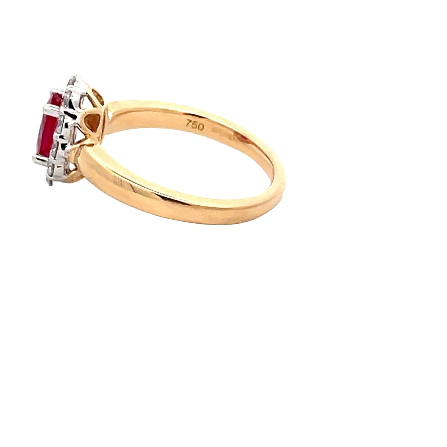 Ruby and Round Brilliant Cut Diamond Cluster Ring Gardiner Brothers