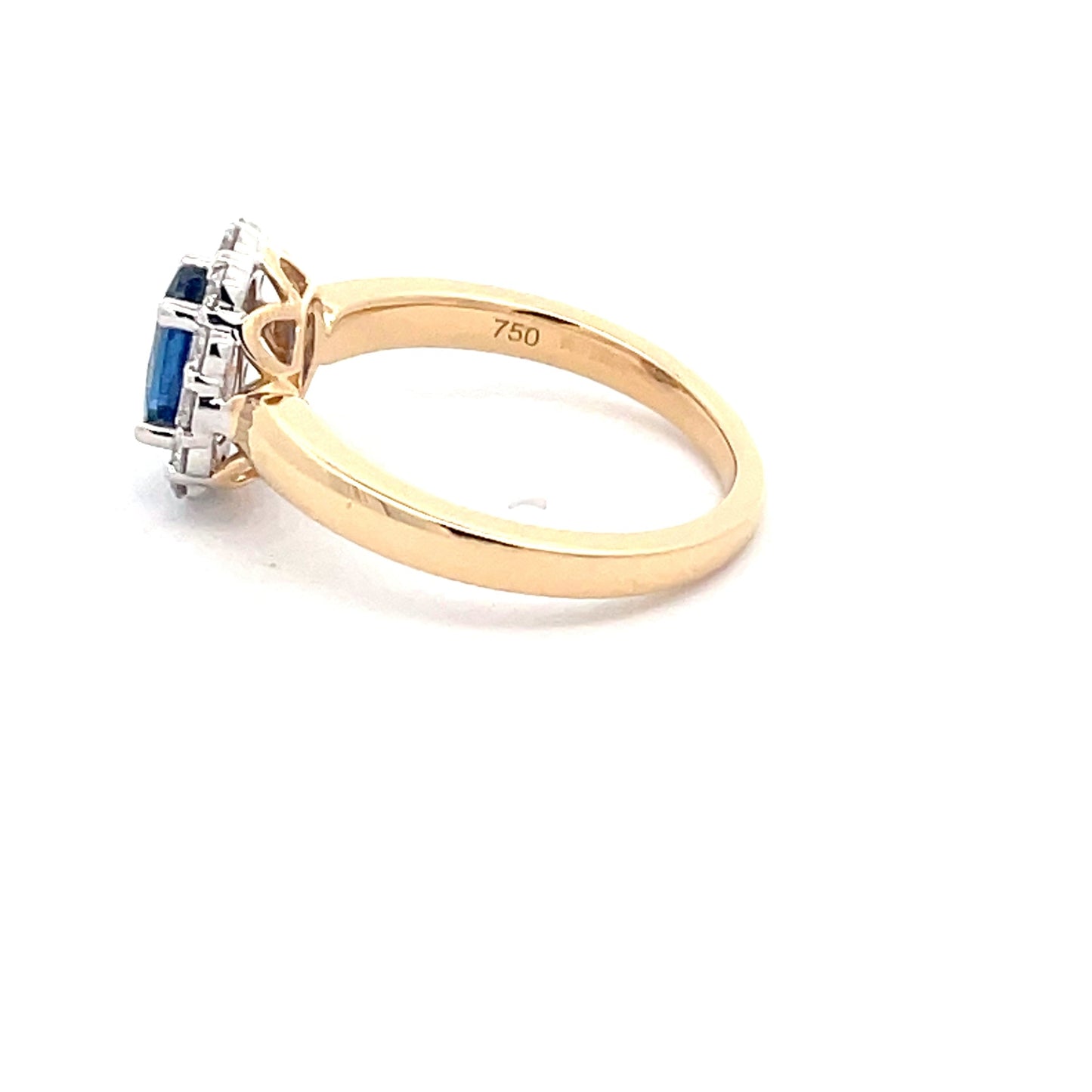Sapphire and Round Brilliant Cut Diamond Cluster Ring Gardiner Brothers