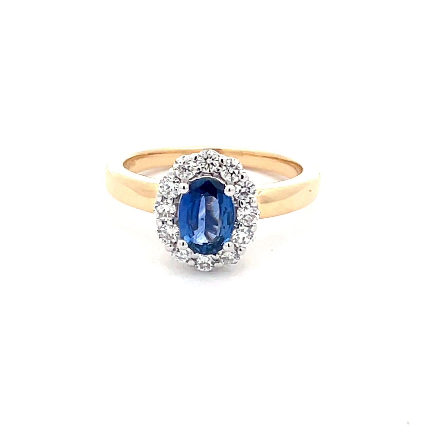 Sapphire and Round Brilliant Cut Diamond Cluster Ring Gardiner Brothers