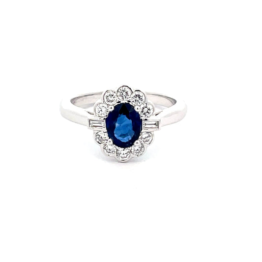 Sapphire AND DIAMOND FANCY CLUSTER STYLE RING  Gardiner Brothers