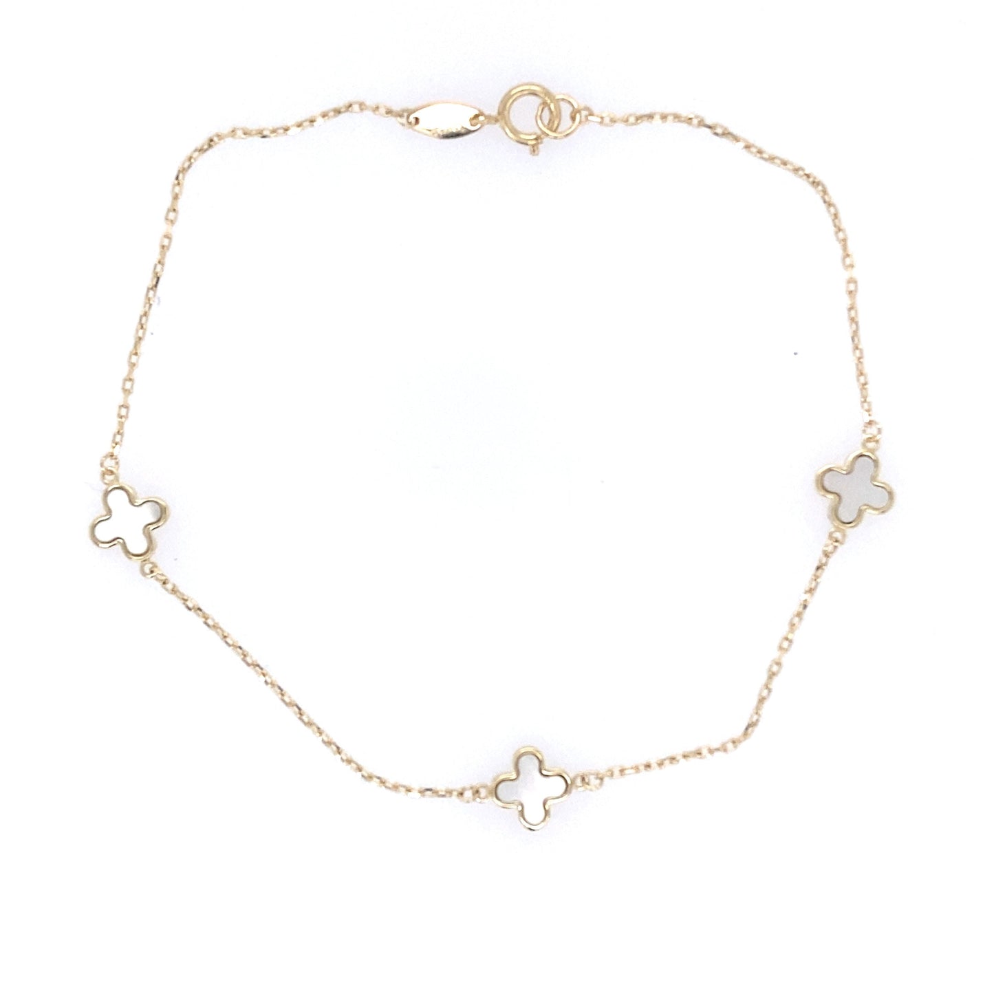 Yellow Gold Mother of Pearl Flower Petal Bracelet Gardiner Brothers