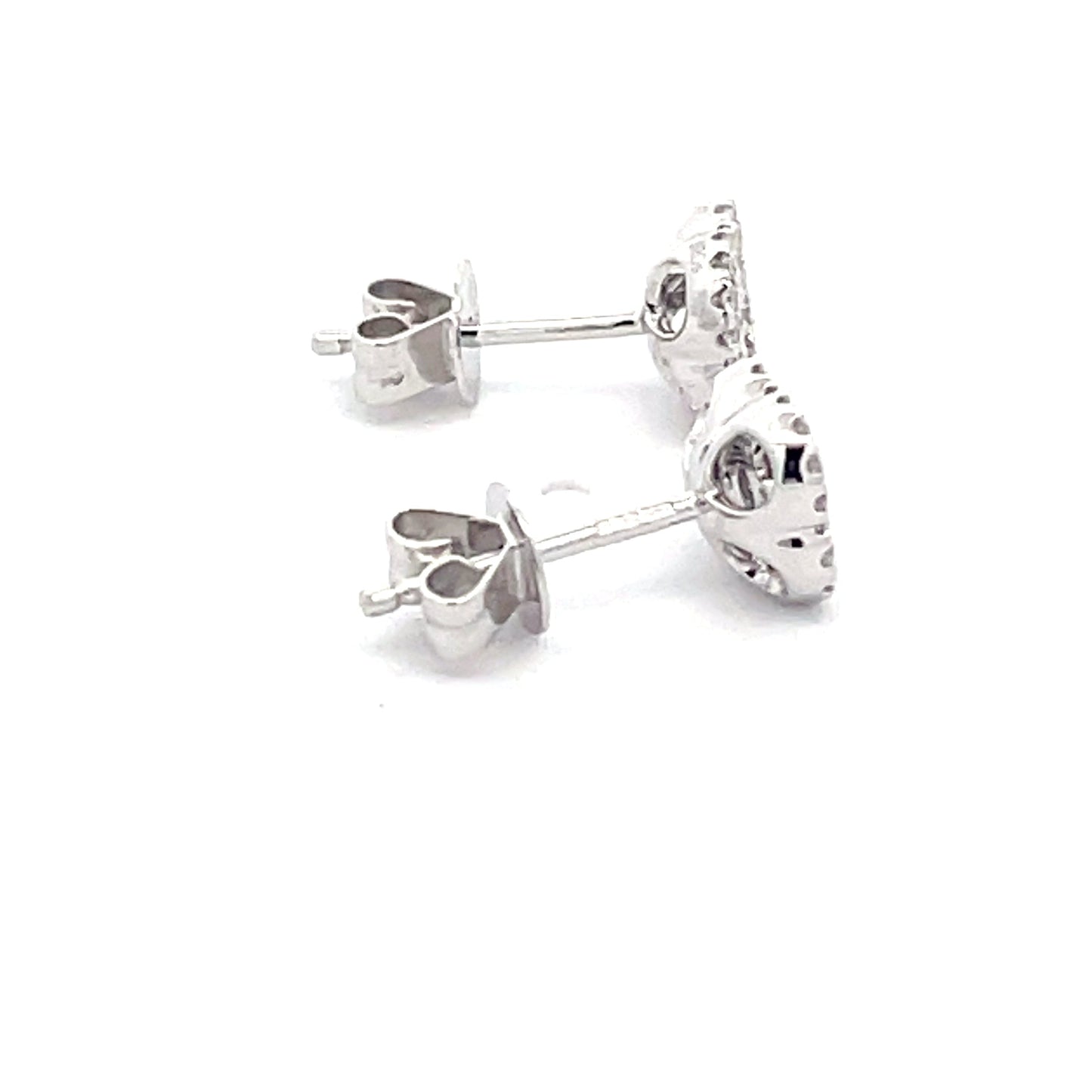 Round Brilliant Cut Diamond fancy Cluster Style earrings Gardiner Brothers