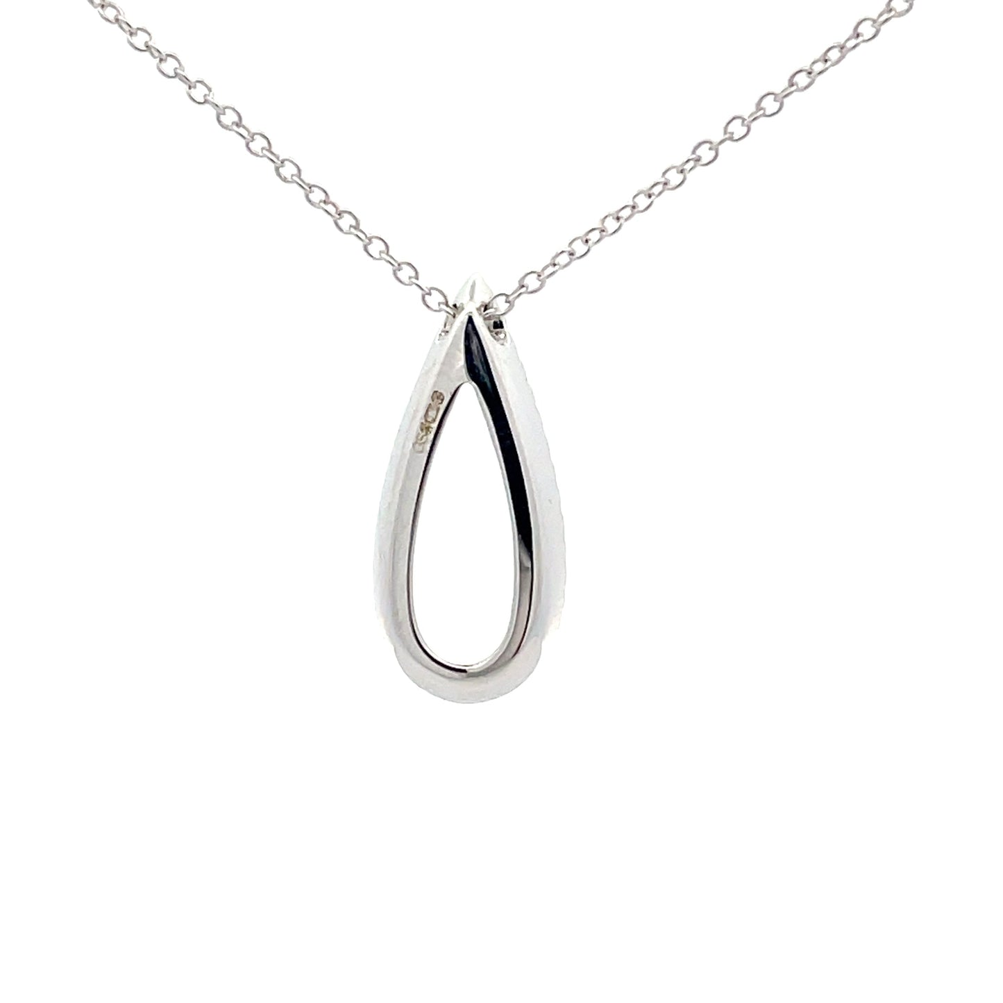 White Gold Diamond Set Teardrop Shaped Pendant Gardiner Brothers