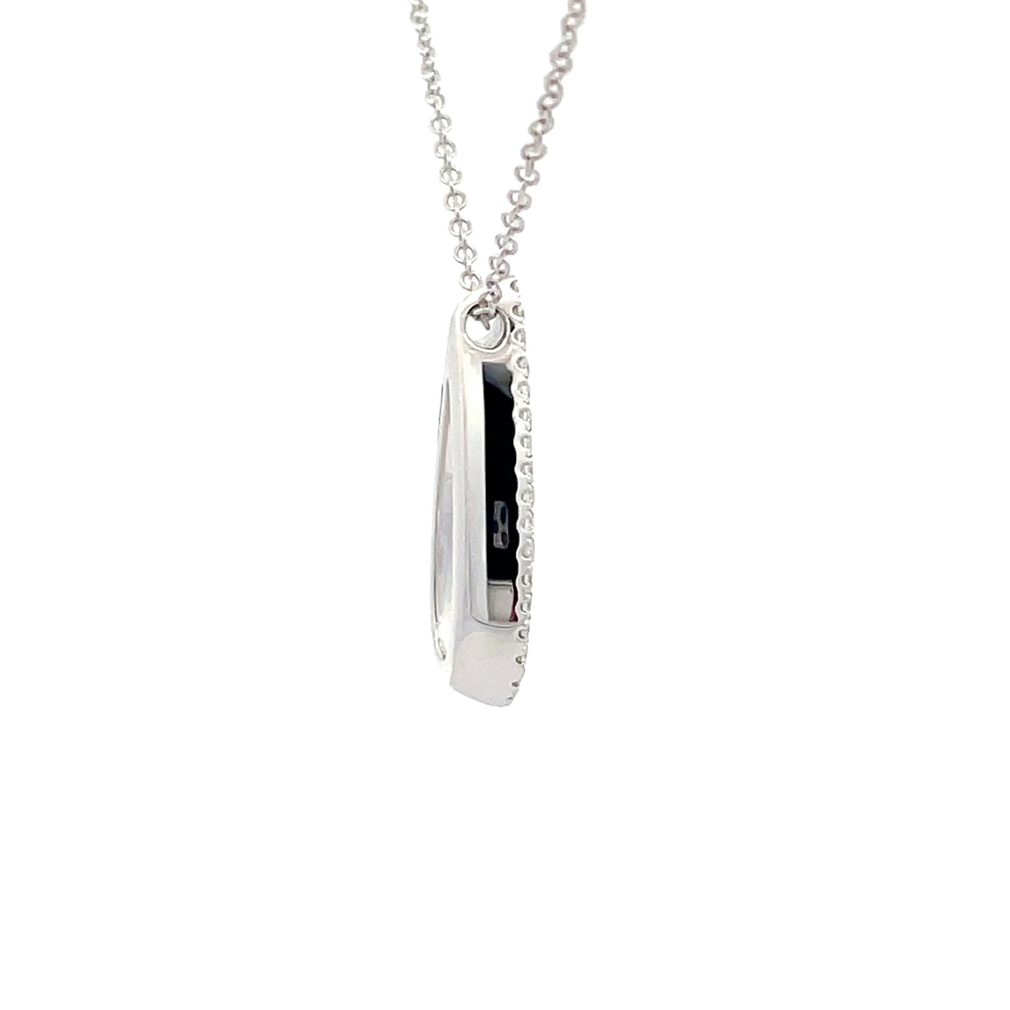White Gold Diamond Set Teardrop Shaped Pendant Gardiner Brothers