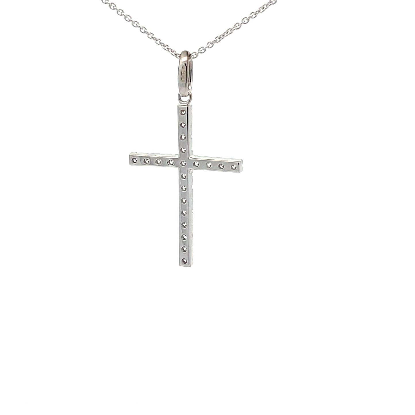 White Gold Diamond Cross Pendant Gardiner Brothers