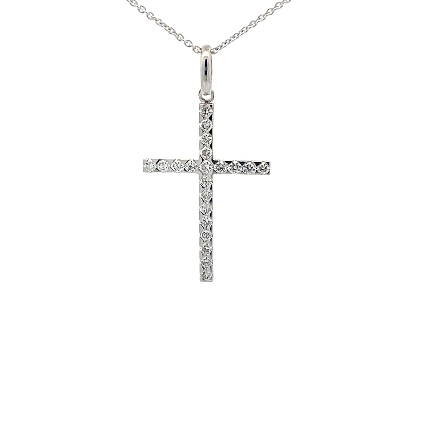 White Gold Diamond Cross Pendant Gardiner Brothers