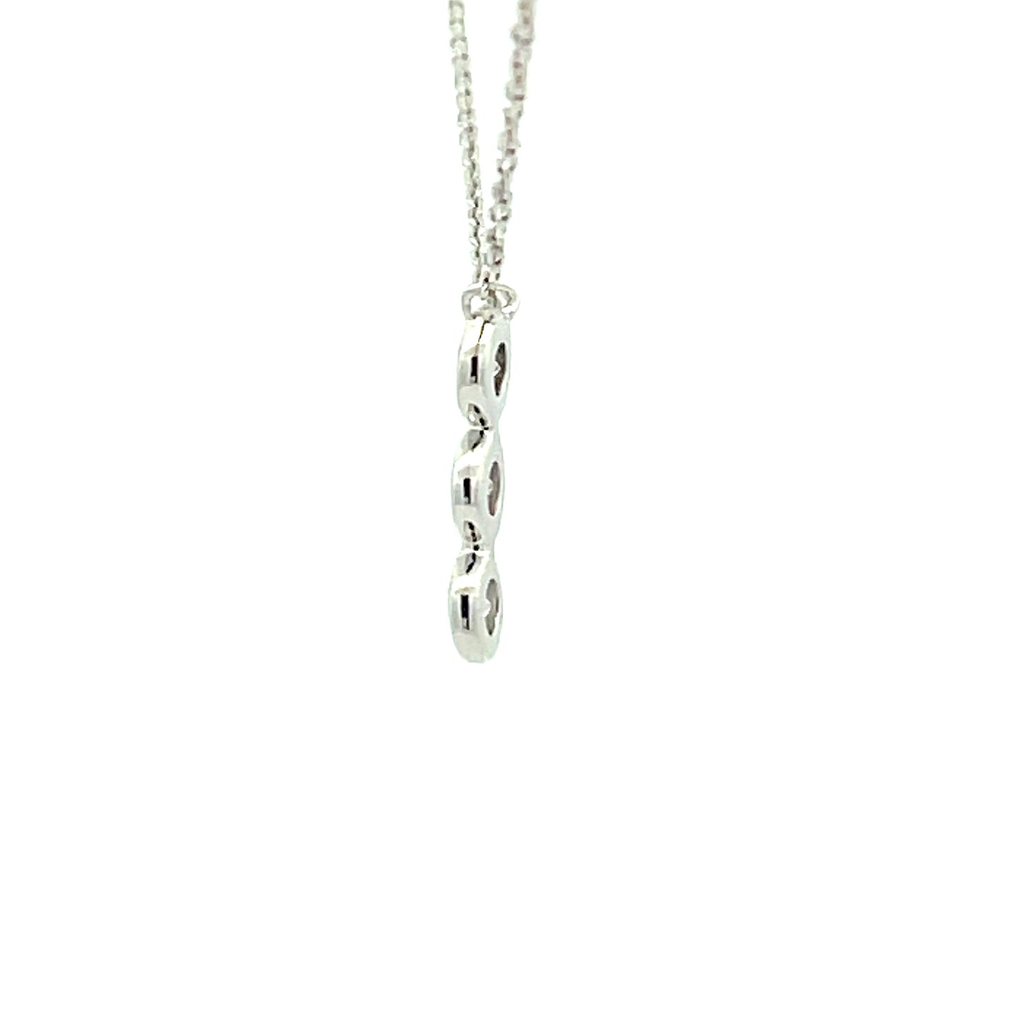 White Gold Diamond 3 Stone Drop Style Pendant Gardiner Brothers
