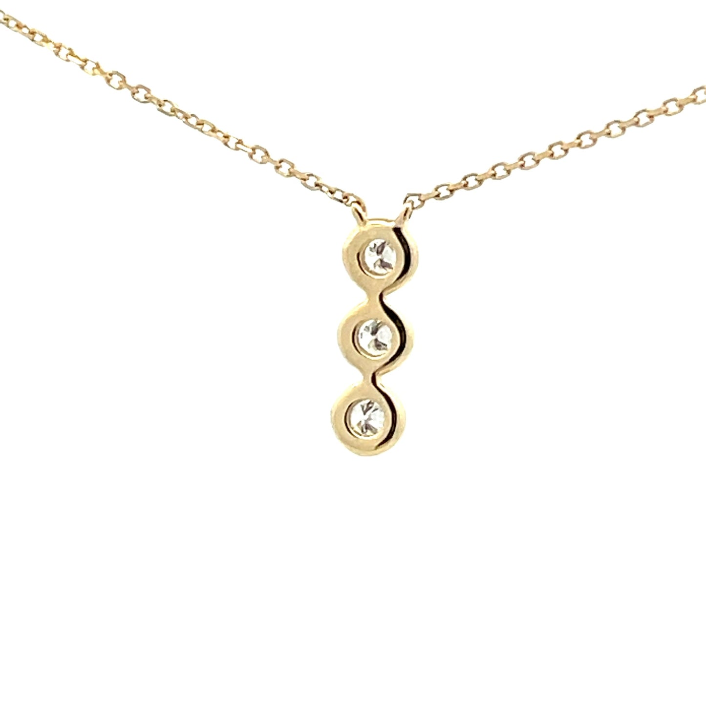 Yellow Gold Diamond 3 Stone Drop Style Pendant Gardiner Brothers