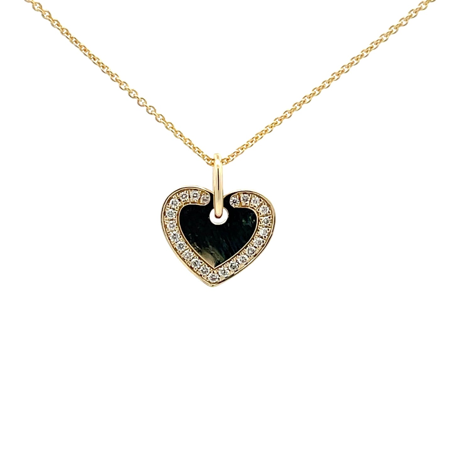 Yellow Gold Diamond Set Heart Disc Pendant Gardiner Brothers