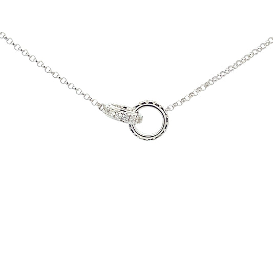 White Gold Diamond set interlocking circles pendant  Gardiner Brothers