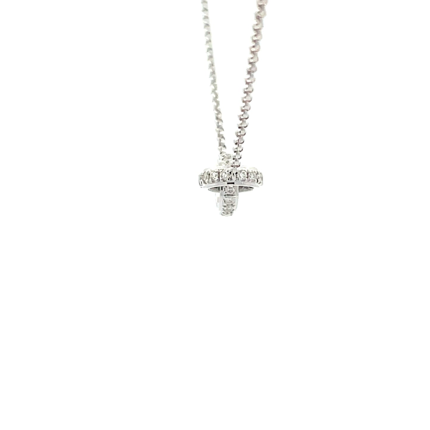 White Gold Diamond set interlocking circles pendant Gardiner Brothers