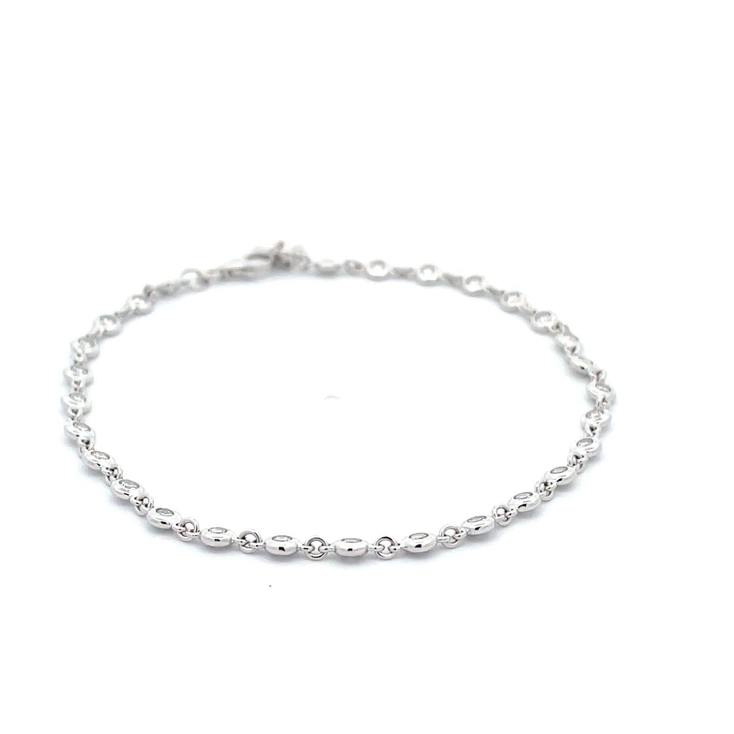 Round Brilliant Cut Diamond "Yard of Diamonds" Style Bracelet - 0.64cts Gardiner Brothers