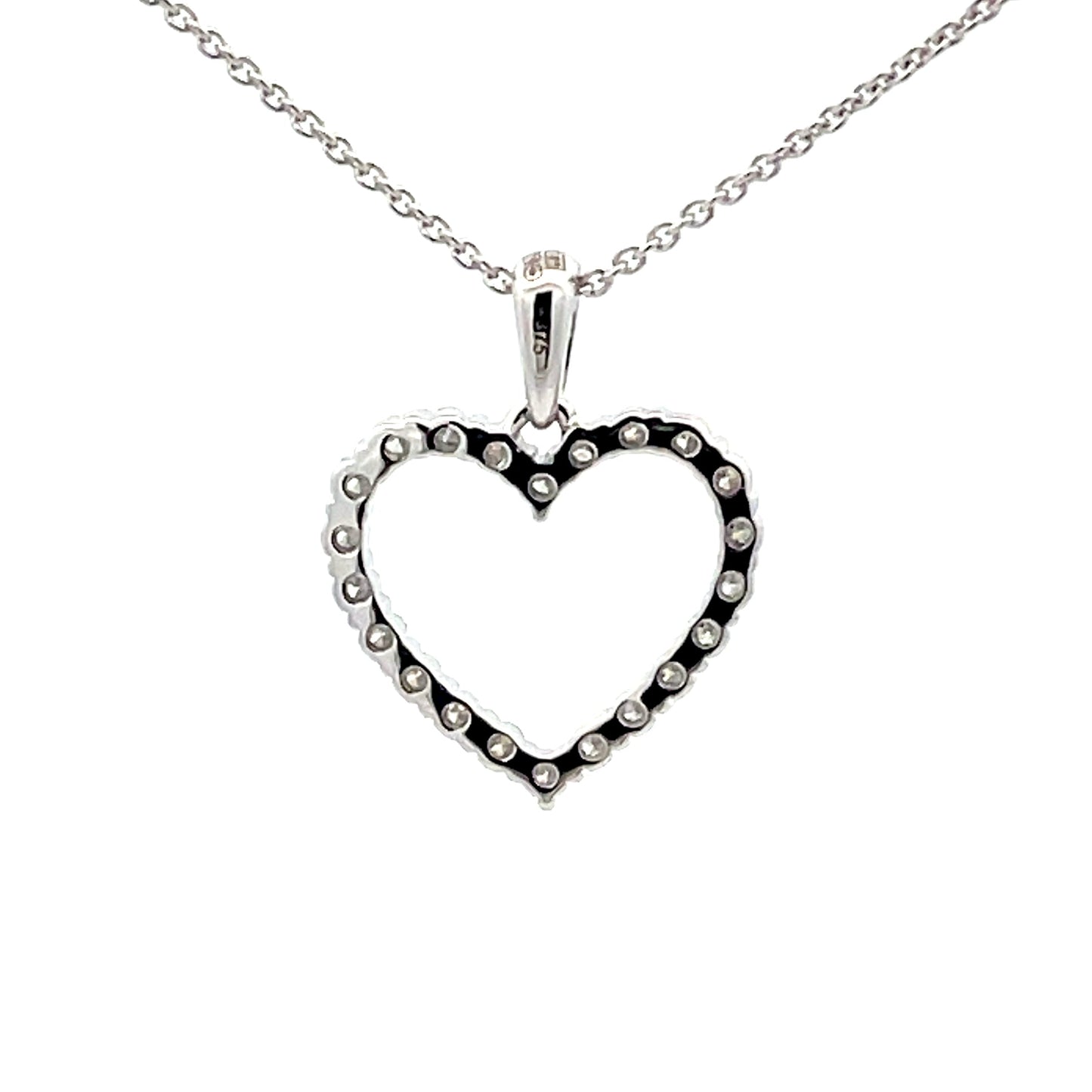 White Gold Diamond Heart Shaped Pendant Gardiner Brothers