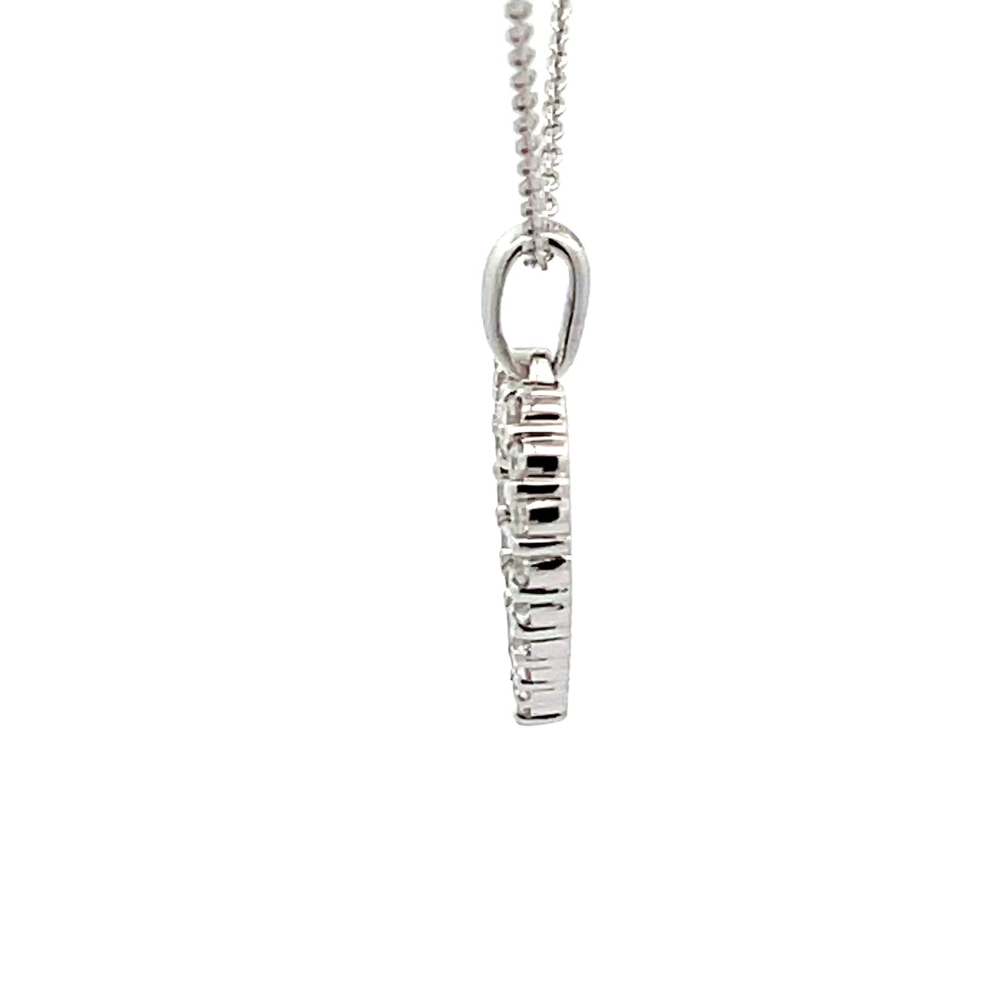 White Gold Diamond Heart Shaped Pendant Gardiner Brothers