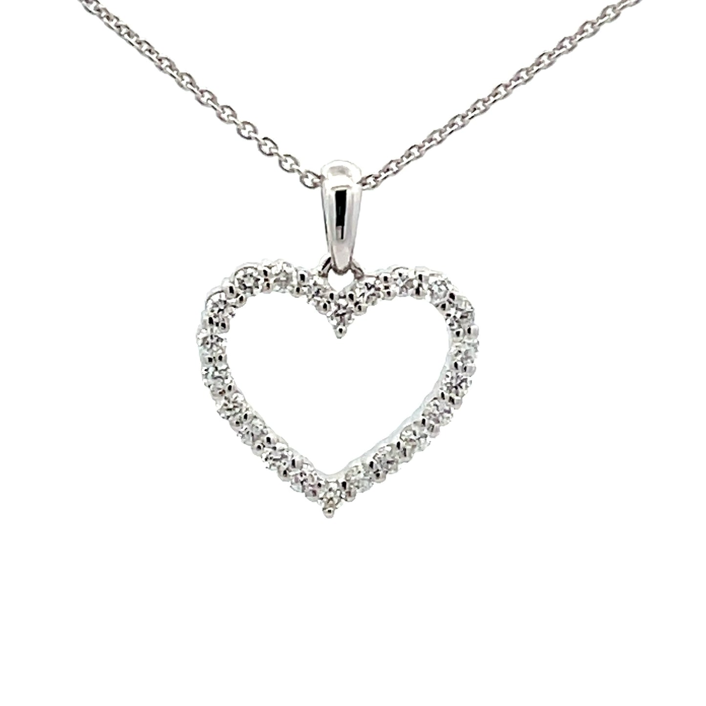 White Gold Diamond Heart Shaped Pendant Gardiner Brothers