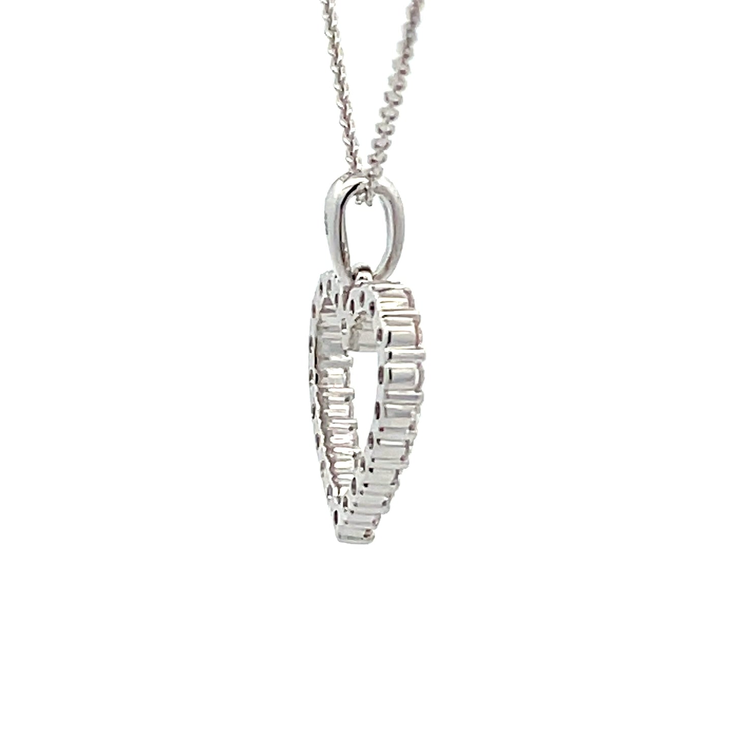 White Gold Diamond Heart Shaped Pendant Gardiner Brothers