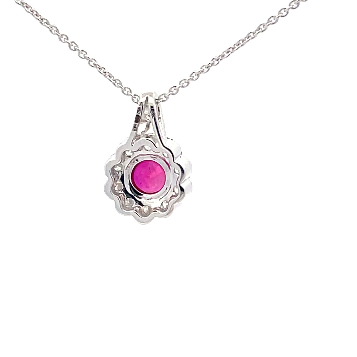 Ruby and Diamond Vintage Style Cluster Pendant Gardiner Brothers