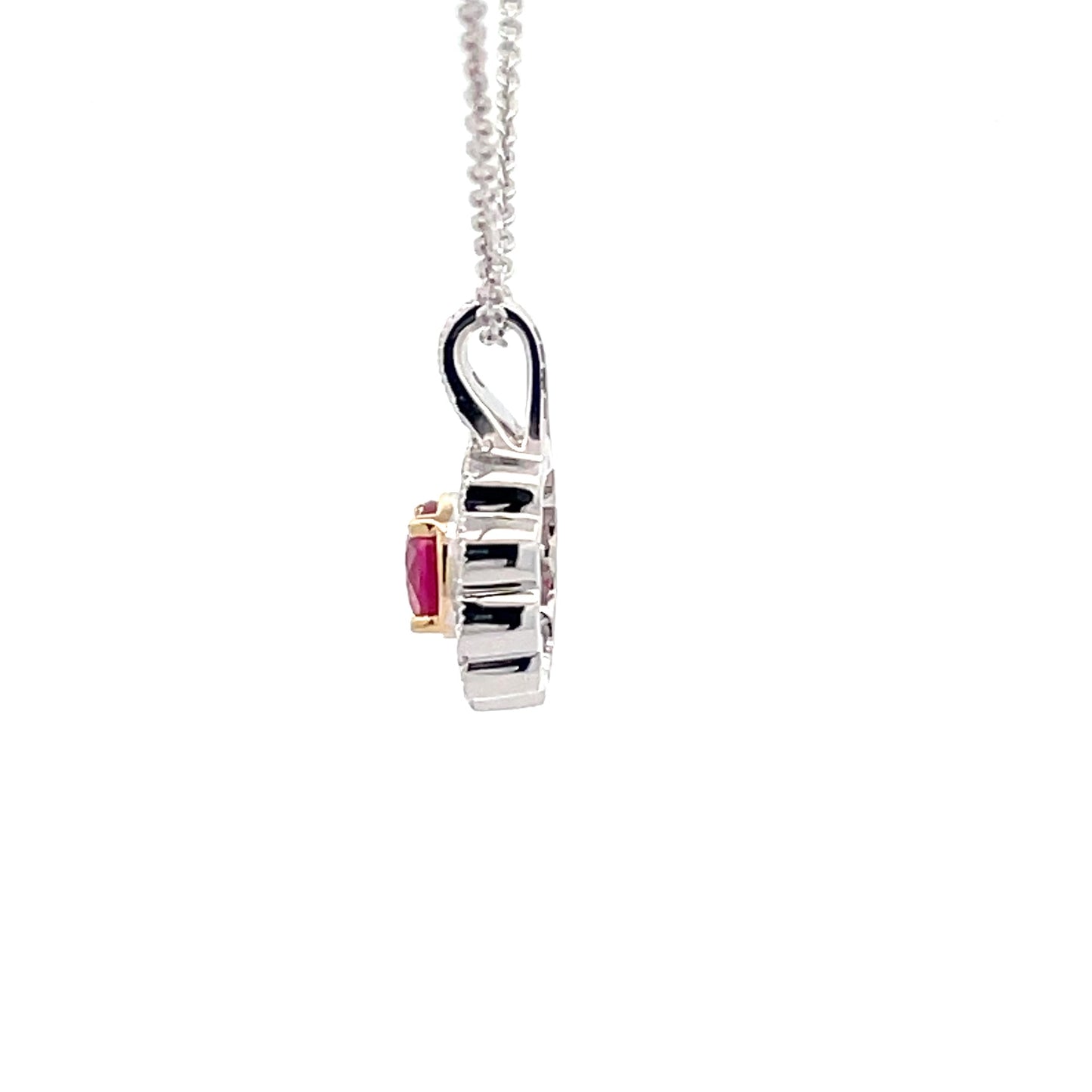 Ruby and Diamond Vintage Style Cluster Pendant Gardiner Brothers