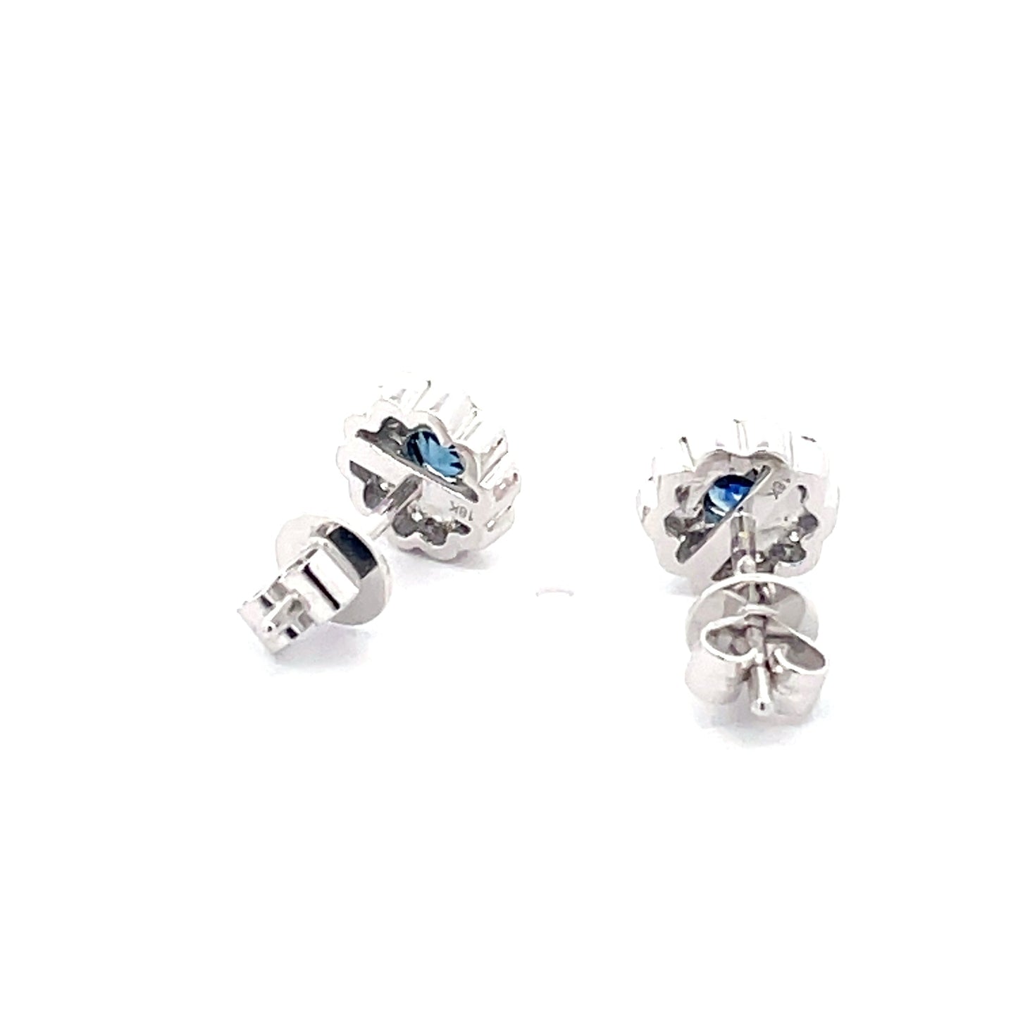Sapphire and Diamond Vintage Style Cluster Earrings Gardiner Brothers